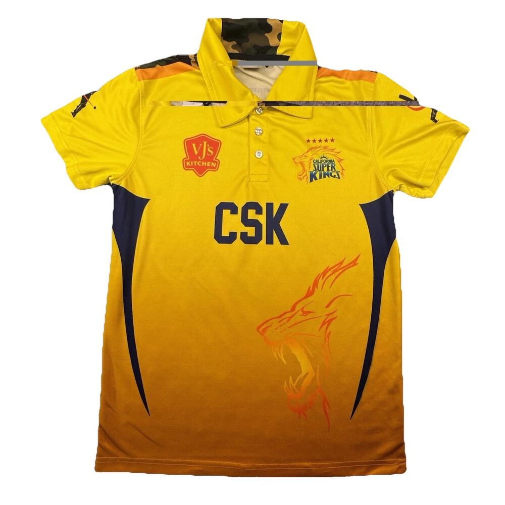 CSK Chennai Super Kings Jersey Kiran 66 Cricket Yellow Men’s M –475